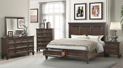 Hamilton King 6 PC Storage Bedroom Set in Dark Walnut made with Engineered Wood