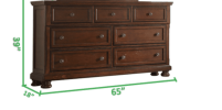 Austin Queen 5-N Storage Bedroom Set made with Wood in Dark Walnut