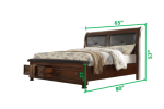 Austin Queen 5-N Storage Bedroom Set made with Wood in Dark Walnut