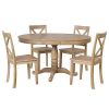 Modern Dining Table Set for 4,Round and 4 Kitchen Room Chairs,5 Piece