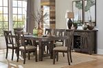 Rustic Industrial Style Dining Furniture 7pc Set Brown Finish Table with