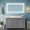 48×24 inch LED-Lit bathroom mirror, wall mounted anti-fog memory Adjustable Brightness front and back light Rectangular Vanity mirror