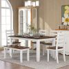 TREXM Rustic Style 6-Piece Dining Room Table Set with 4 Ergonomic Designed