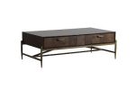 Modrest Shane Modern Acacia & Brass Coffee Table