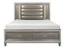 Modern Bedroom Furniture 1pc Queen Platform Bed Footboard Storage Upholstered