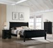 Queen Size Bed Black Louis Phillipe Solidwood 1pc Bedroom Sleigh