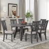 7-Piece Dining Room Set - Industrial Style Rectangular Table