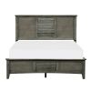 Transitional Style Cool Gray Finish 1pc Queen Size Bed Birch Veneer Wood Bedroom