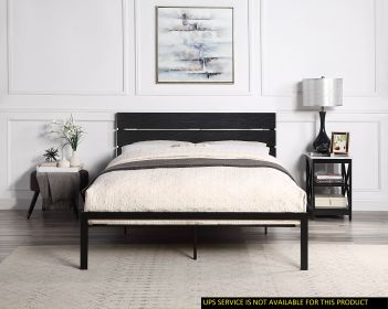 Black Metal Frame Queen Size Bed 1pc