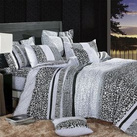 Blancho Bedding - [Snow Leopard] Luxury 7PC Bed In A Bag Combo 300GSM (Queen Size)