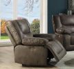 Recliner Power Motion Gray Leather Aire