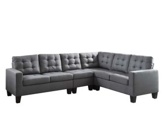 Sectional Sofa in Gray Linen