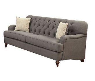 Sofa with 2 Pillows in Dark Gray Fabric