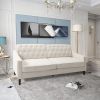 77.2' Square Arm Sofa Beige FABRIC