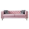 Chesterfield Modern Tufted Velvet Living Room Sofa, 84.25''W Couch,Pink