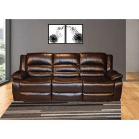 Galaxy Home Paco Faux Leather Recliner Sofa in Chocolate