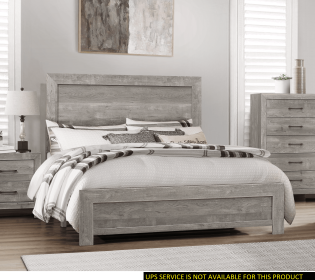 Rustic Design Gray Finish 1pc Queen Size Bed Panel Headboard Footboard Bedroom Furniture