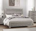 Rustic Design Gray Finish 1pc Eastern King Size Bed Panel Headboard Footboard Bedroom Furniture