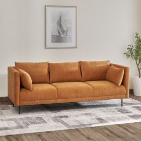 VIFAH SIGNATURE Italian design premium farbic 82-inch sofa with throw pillows - Burnt Orange