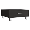 Beijing Coffee Table; One Drawer; Four Legs -Black