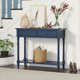 American solid wood sofa table(Blue)