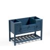 Solid Wood Bathroom Vanities Without Tops 48 in. W x 20 in. D x 33.60 in. H Bath Vanity in blue