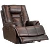 Leather Gel Zero Gravity Brown 37.5W' Width Power Recliner with Power Headrest ( Sofa )