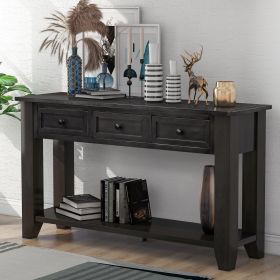 U_STYLE 55'' Modern Console Table Sofa Table for Living Room with 3 Drawers and 1 Shelf (As Same As WF288520AAB)