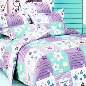 Blancho Bedding - [Purple Countryside] 100% Cotton 7PC Bed In A Bag (King Size)