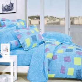 Blancho Bedding - [Sky Patch] 100% Cotton 7PC Bed In A Bag (King Size)