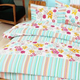 Blancho Bedding - [Blooming Flowers] 100% Cotton 7PC Bed In A Bag (King Size)