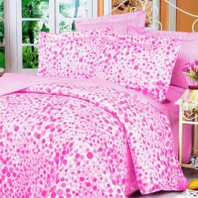 Blancho Bedding - [Pink Bubbles] 100% Cotton 7PC Bed In A Bag (King Size)