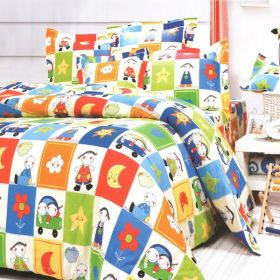 Blancho Bedding - [Happy Friends] 100% Cotton 7PC Bed In A Bag (King Size)