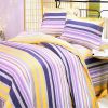 Blancho Bedding - [Purple Yellow Stripes] 100% Cotton 7PC Bed In A Bag (King Size)