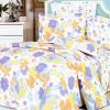 Blancho Bedding - [Purple Orange Flowers] 100% Cotton 7PC Bed In A Bag (Queen Size)