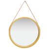 Wall Mirror with Strap 23.6" Gold