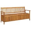 Patio Storage Bench 66.9" Solid Acacia Wood