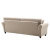 2042 Beige yellow three-seat sofa, linen