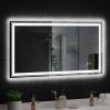 48×24 inch LED-Lit bathroom mirror, wall mounted anti-fog memory Adjustable Brightness front and back light Rectangular Vanity mirror