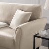 2042 Beige yellow three-seat sofa, linen