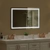 48×30 inch LED-Lit bathroom tempered mirror, wall mounted anti-fog memory Adjustable Brightness front light Rectangular Vanity mirror