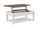 ACME Florian Coffee Table wLift Top in Oak & Antique White Finish LV01662