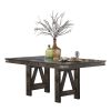 Rustic Industrial Style Dining Furniture 7pc Set Brown Finish Table with