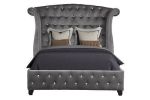 Sophia Queen 5 Pc Upholstery Bedroom Set Made With Wood in Gray