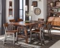 Rustic Brown and Gunmetal Finish 1pc Counter Height Dining Table Industrial Design Wooden Dining Furniture