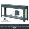 63" Pine Wood Console Table with 4 Drawers and 1 Bottom Shelf for Entryway Hallway Easy Assembly 63 inch Long Sofa Table (Dark Blue)