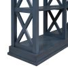 TREXM Console Table with 3-Tier Open Storage Spaces and "X" Legs, Narrow Sofa Entry Table for Living Room, Entryway and Hallway (Navy Blue)