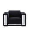 Single black velvet sofa