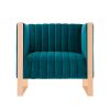 Manhattan Comfort Trillium Teal and Gold Velvet Accent Chair