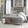 Modern Bedroom Furniture 1pc Queen Platform Bed Footboard Storage Upholstered